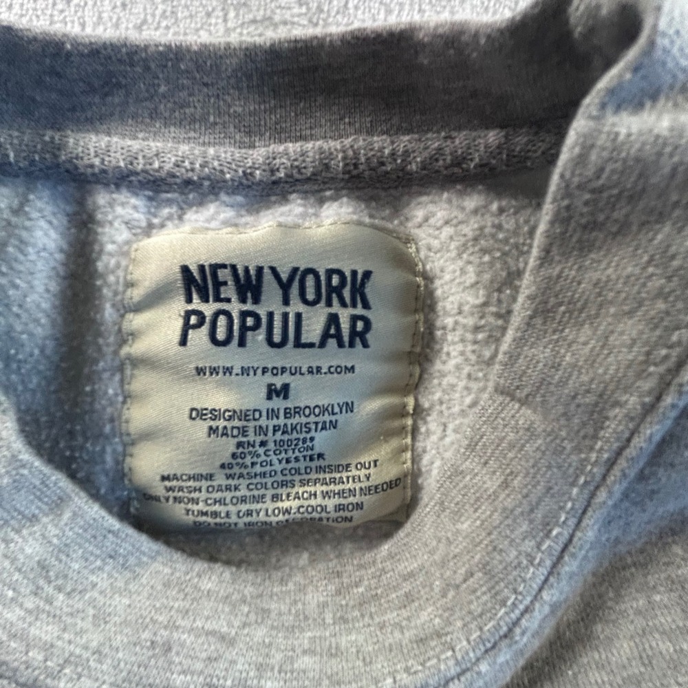 NEW YORK POPULAR Pittsburgh Sweatshirt Crewneck Gray Mens Size M - Picture 3 of 5